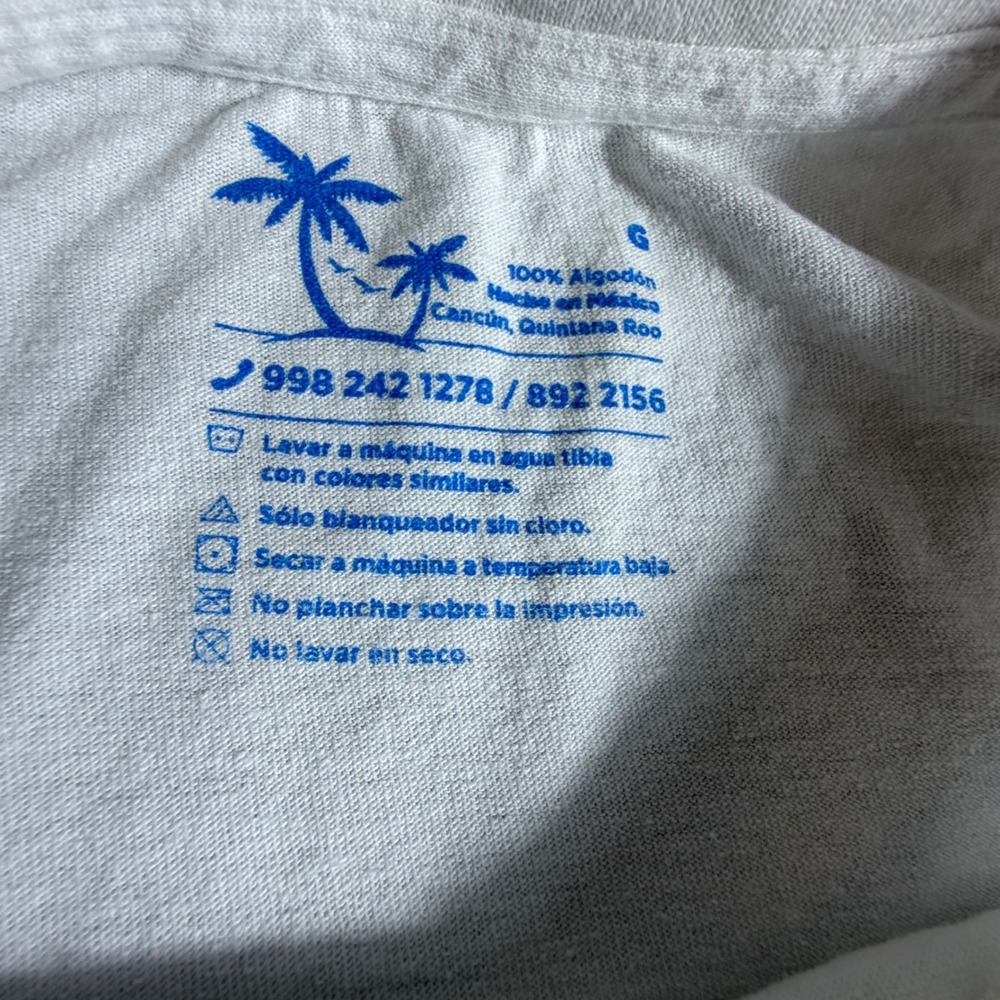 Cancun Mexico Mayan Mask Pyramid Graphic T-Shirt White Mens Large Souvenir Tee - Picture 3 of 8